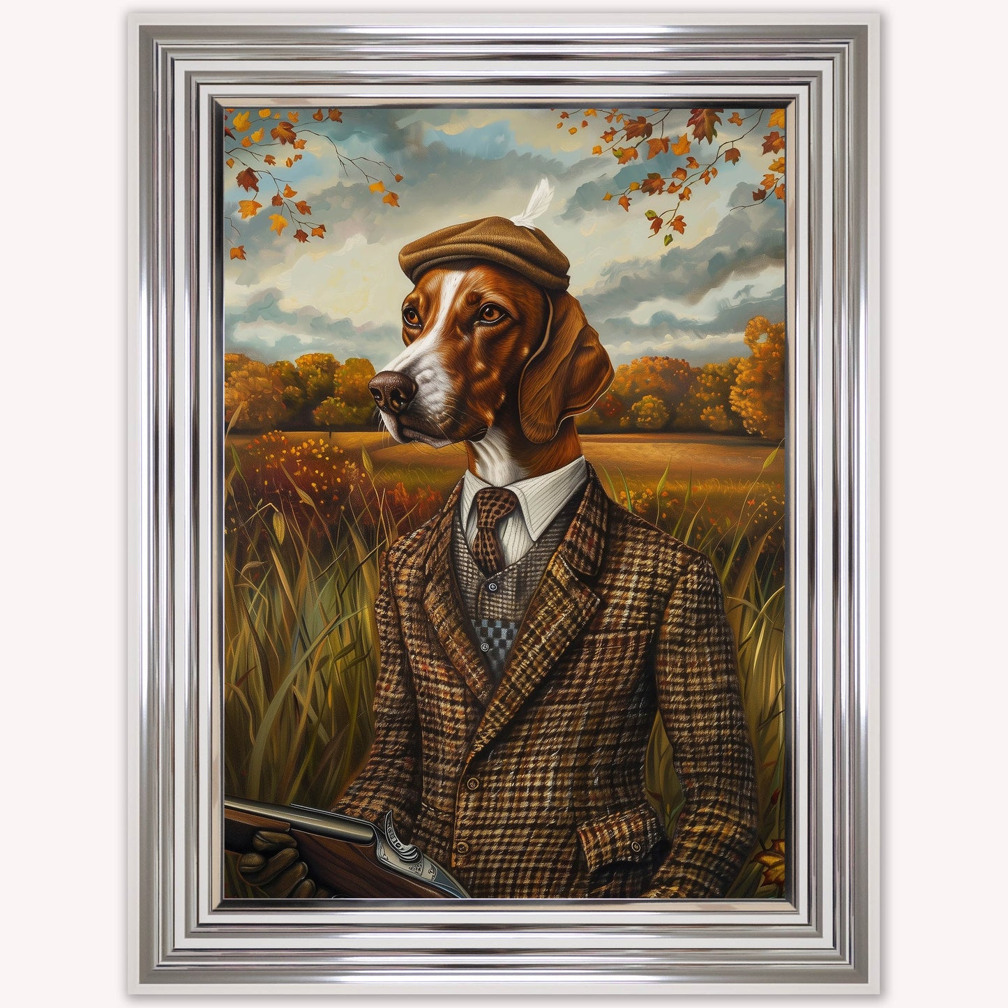 Gentrified Country Pointer Framed Wall Art