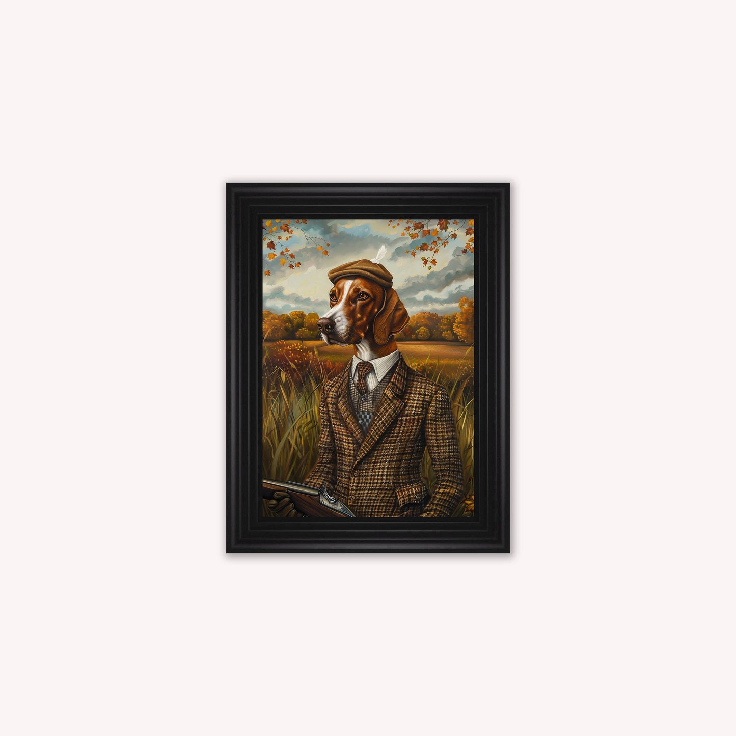 Gentrified Country Pointer Framed Wall Art