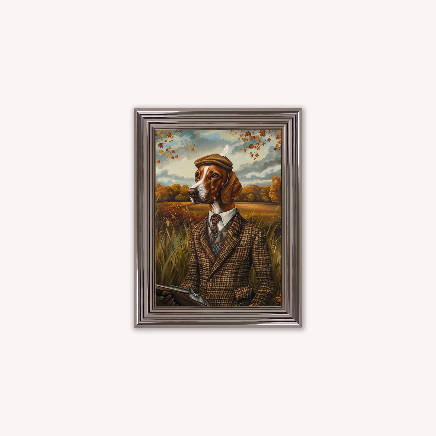 Gentrified Country Pointer Framed Wall Art