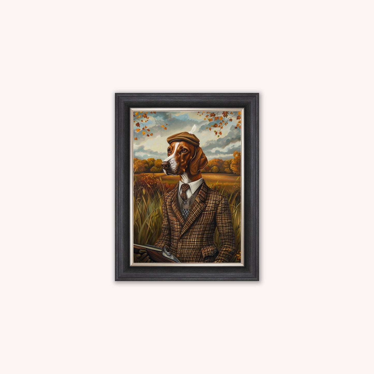 Gentrified Country Pointer Framed Wall Art