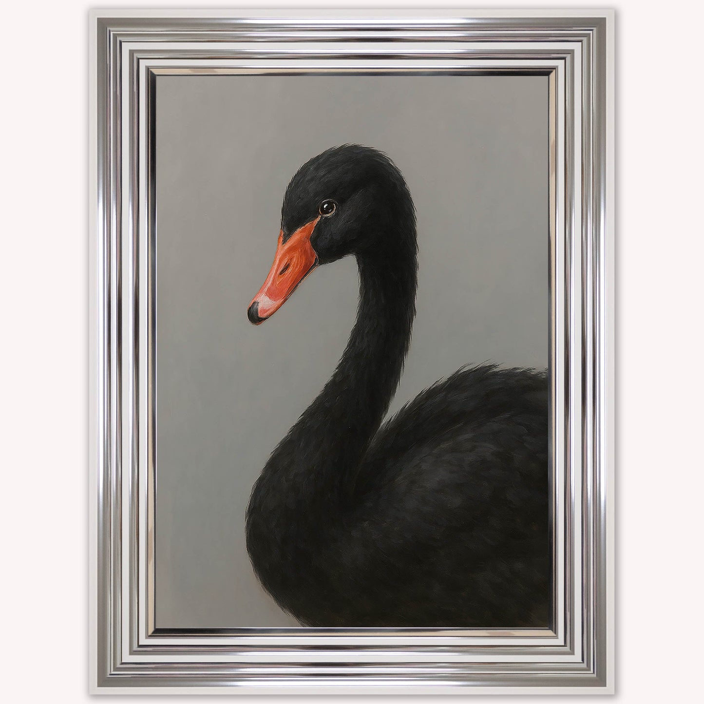 Curious Black Swan Framed Wall Art
