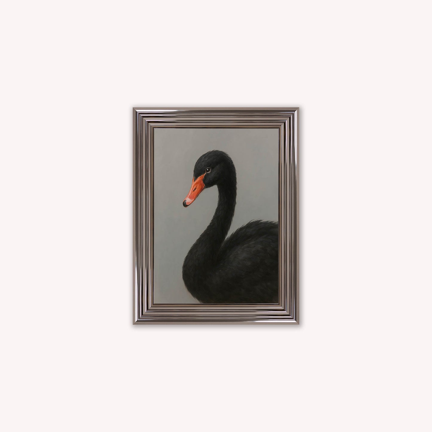 Curious Black Swan Framed Wall Art