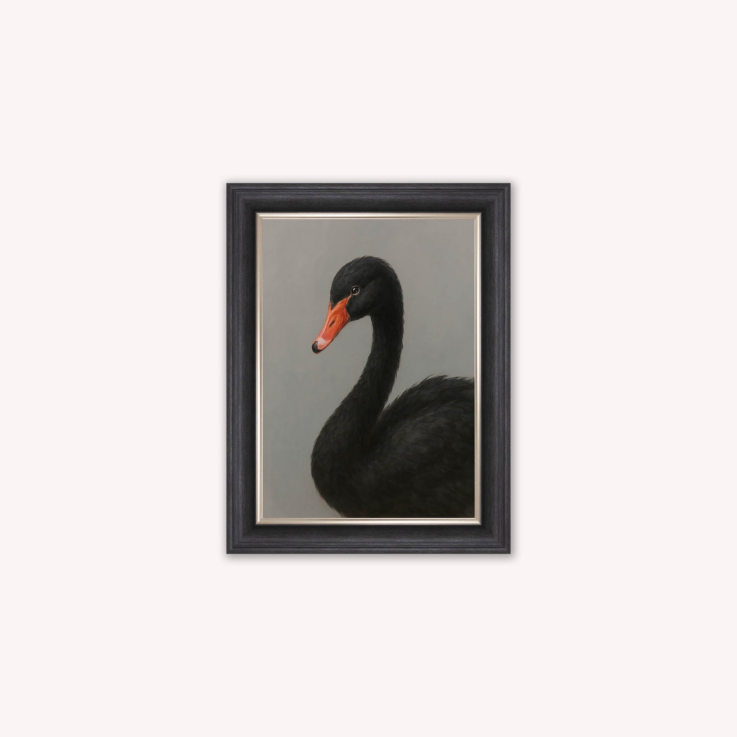 Curious Black Swan Framed Wall Art