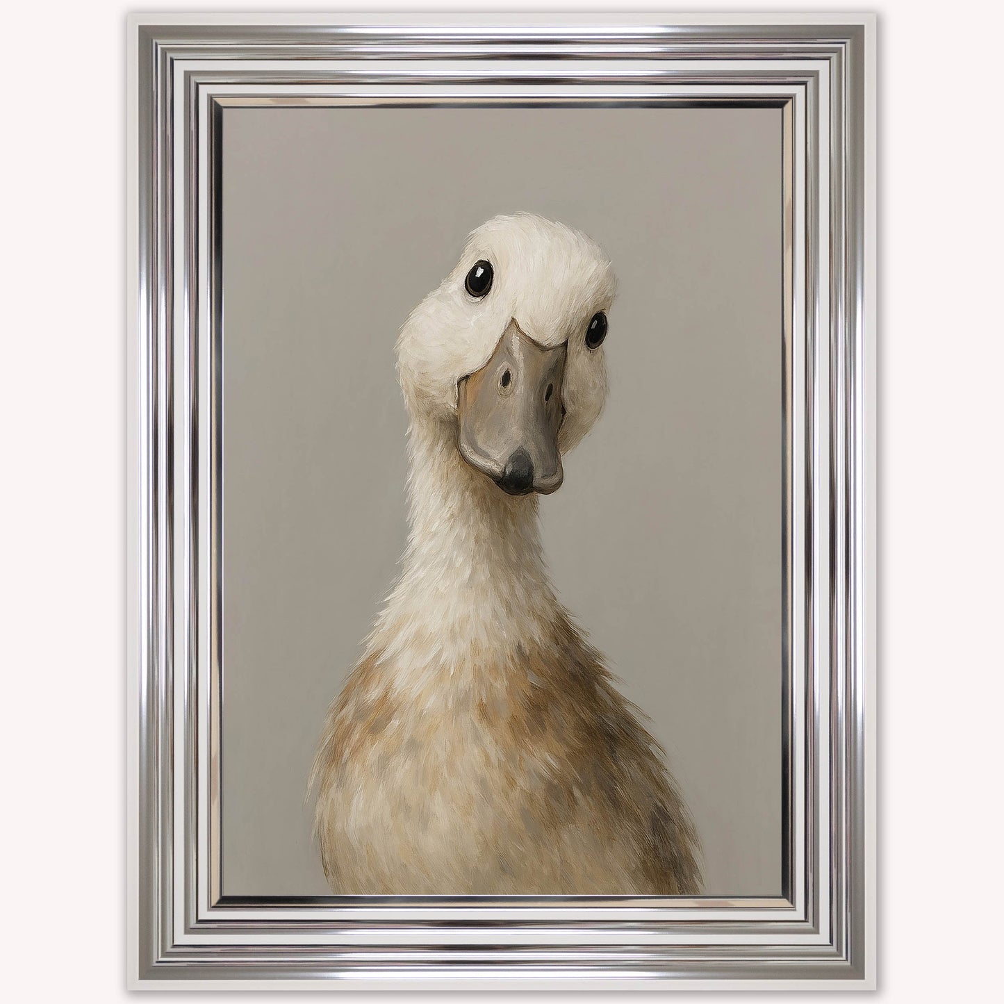 Curious Duck Grey Framed Wall Art