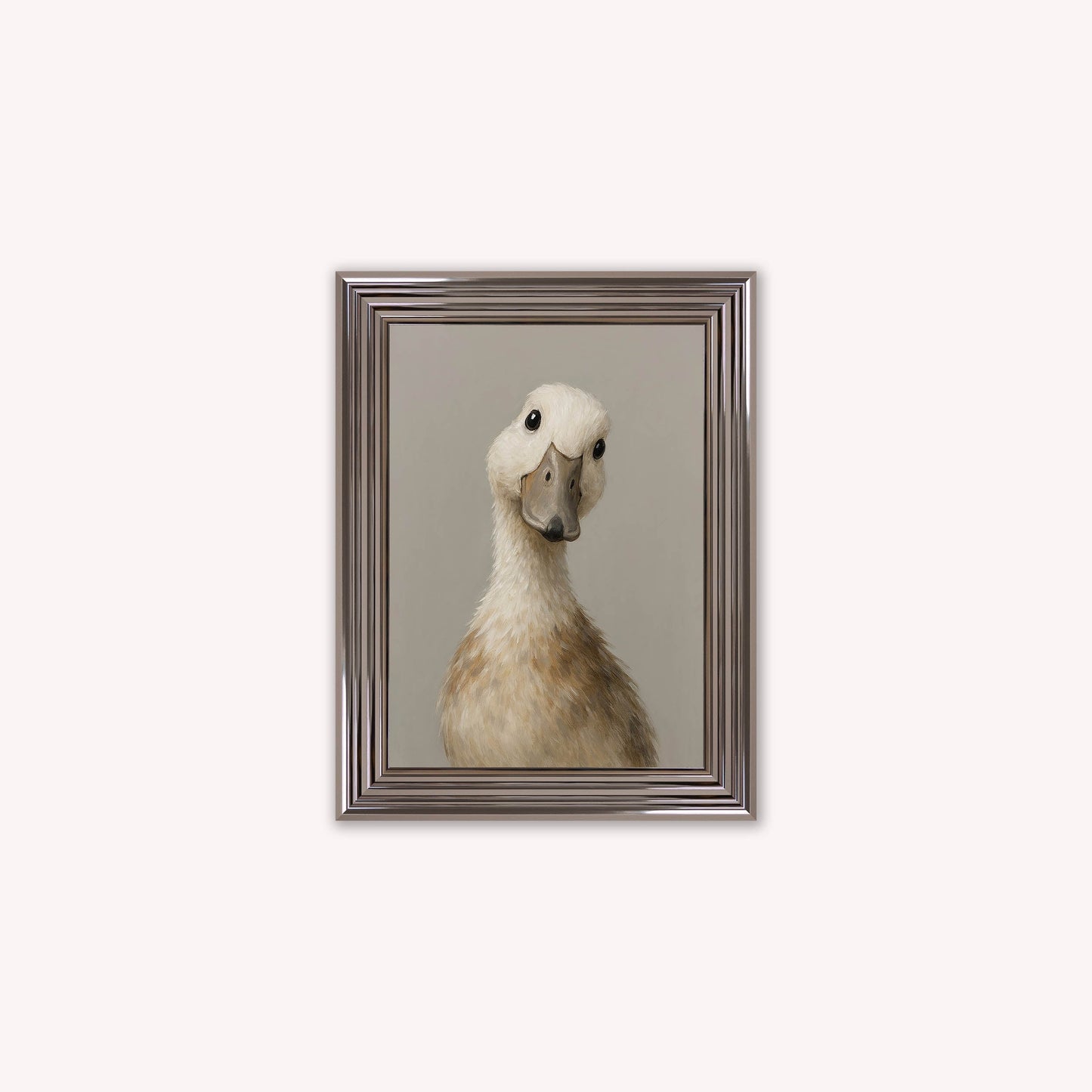 Curious Duck Grey Framed Wall Art