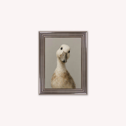 Curious Duck Grey Framed Wall Art