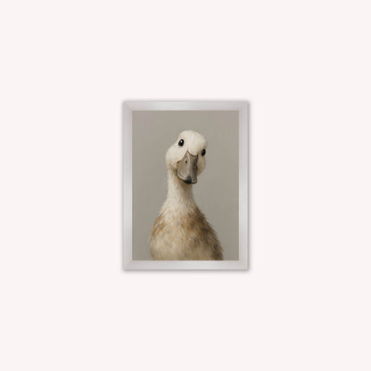 Curious Duck Grey Framed Wall Art