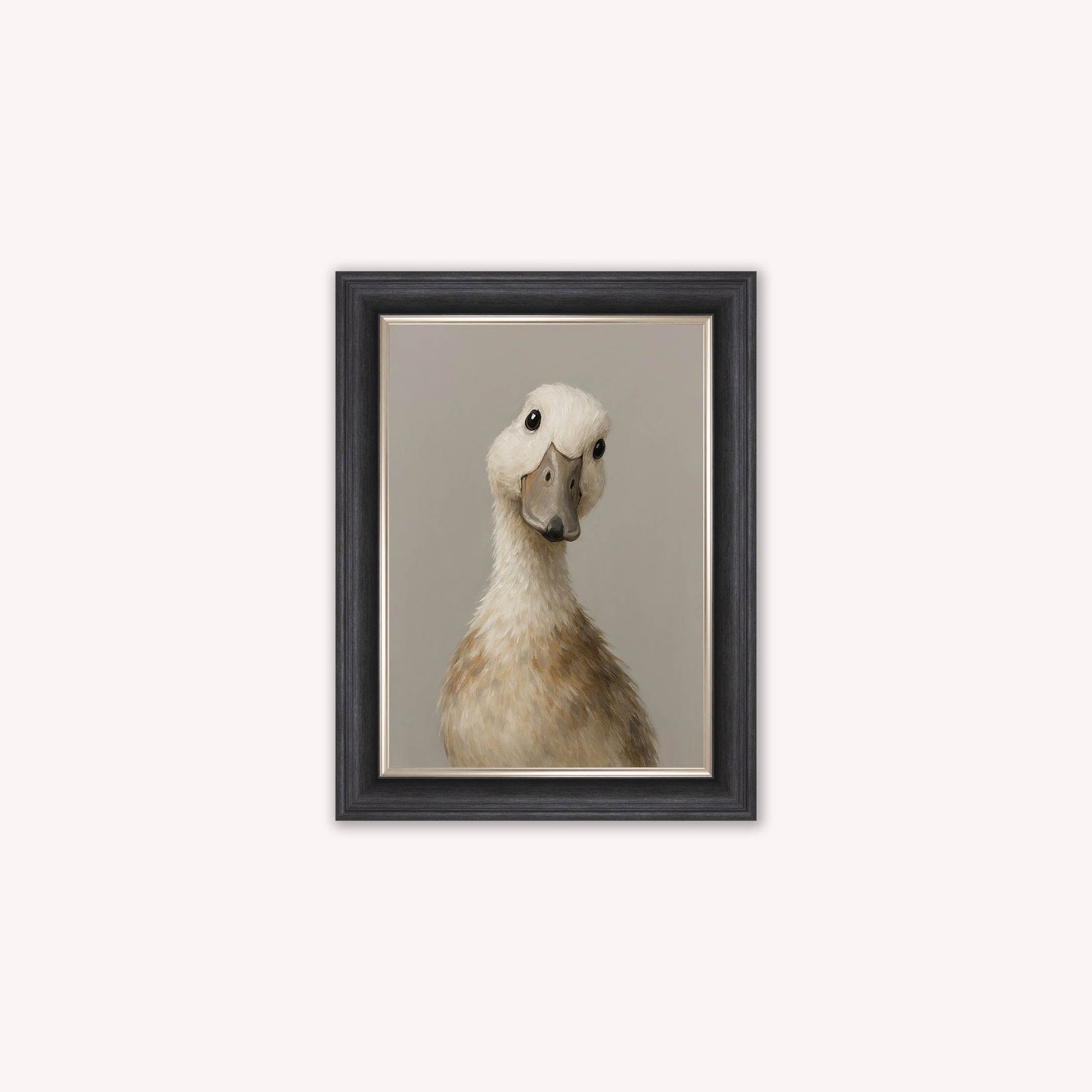 Curious Duck Grey Framed Wall Art