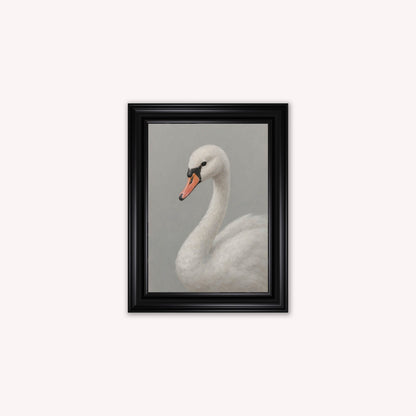 Curious White Swan Framed Wall Art