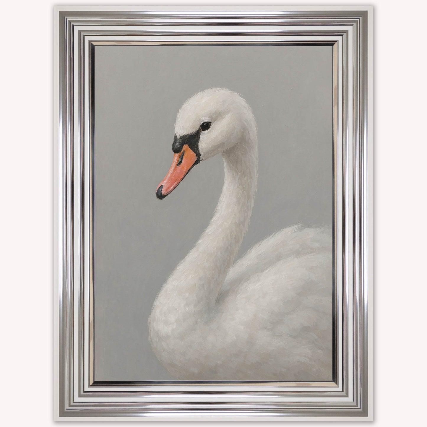Curious White Swan Framed Wall Art