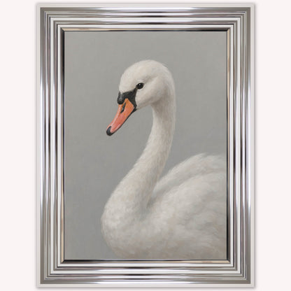 Curious White Swan Framed Wall Art