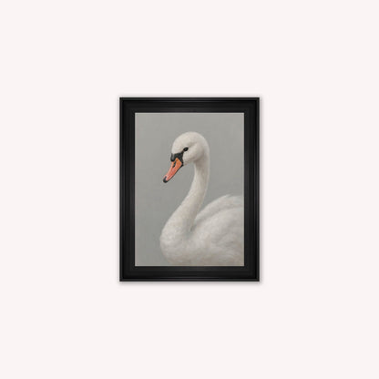 Curious White Swan Framed Wall Art