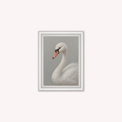 Curious White Swan Framed Wall Art