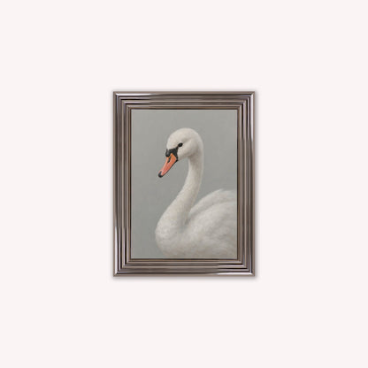 Curious White Swan Framed Wall Art