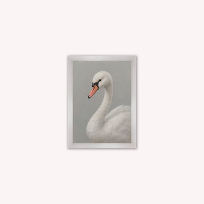 Curious White Swan Framed Wall Art