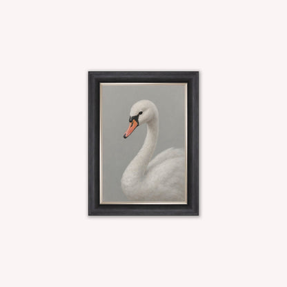 Curious White Swan Framed Wall Art