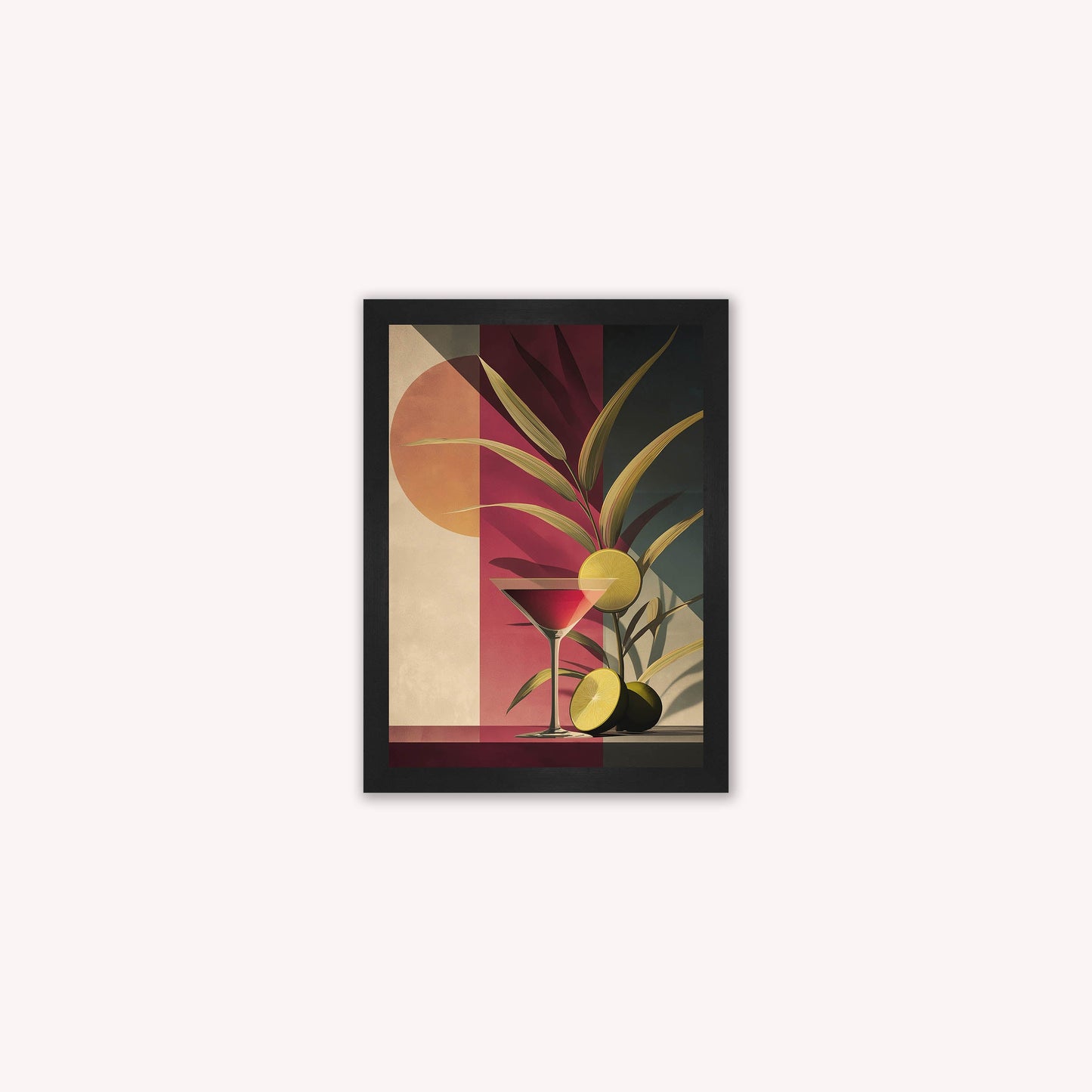 Moody Cosmopolitan Cocktail Framed Wall Art