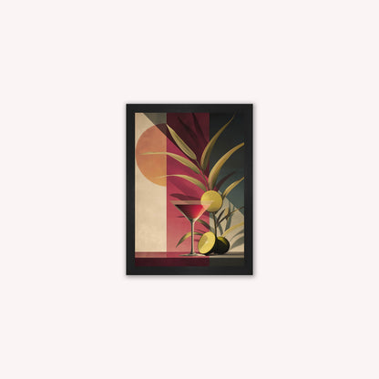 Moody Cosmopolitan Cocktail Framed Wall Art