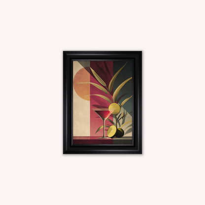 Moody Cosmopolitan Cocktail Framed Wall Art
