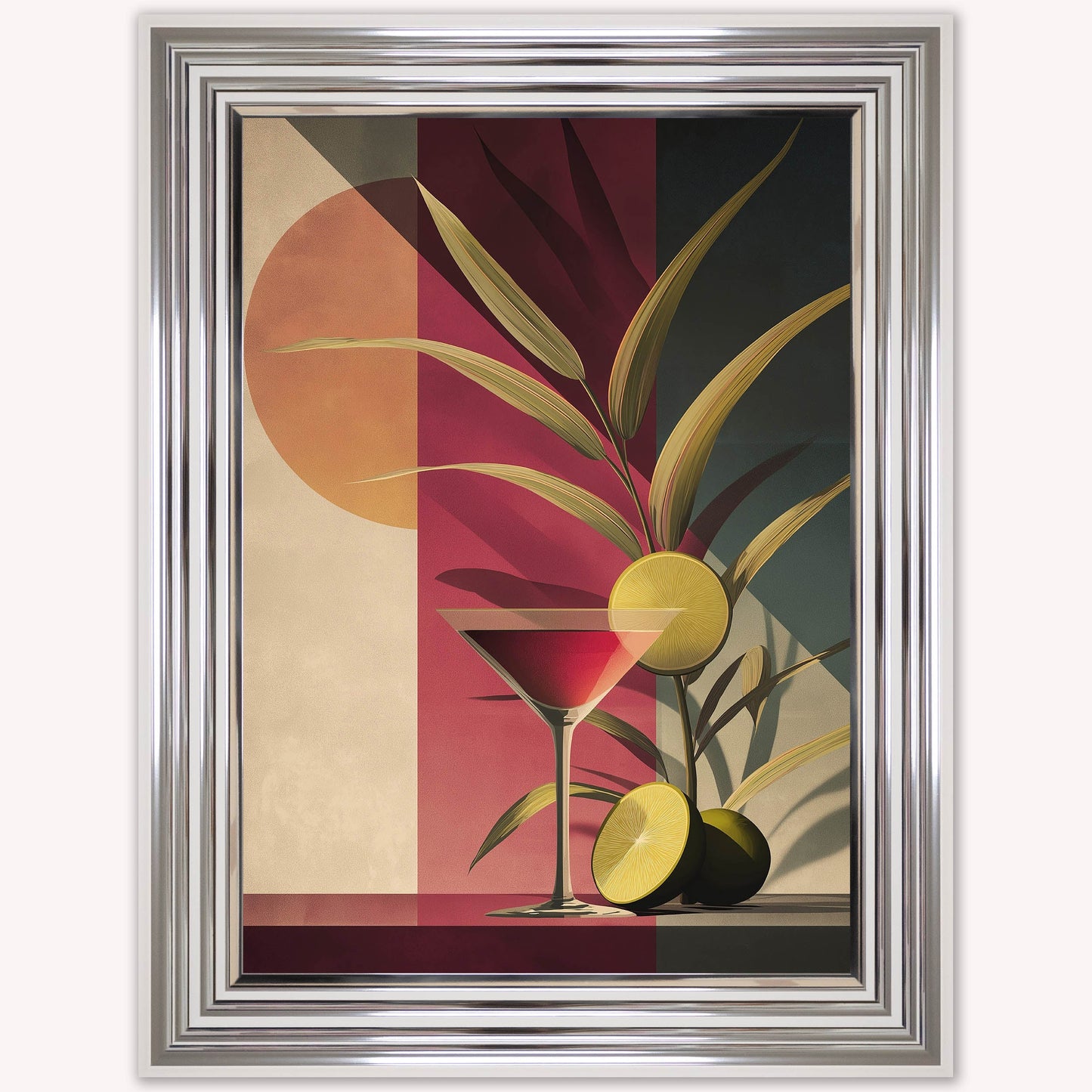 Moody Cosmopolitan Cocktail Framed Wall Art