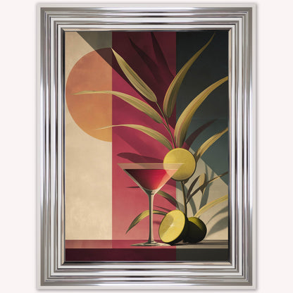 Moody Cosmopolitan Cocktail Framed Wall Art