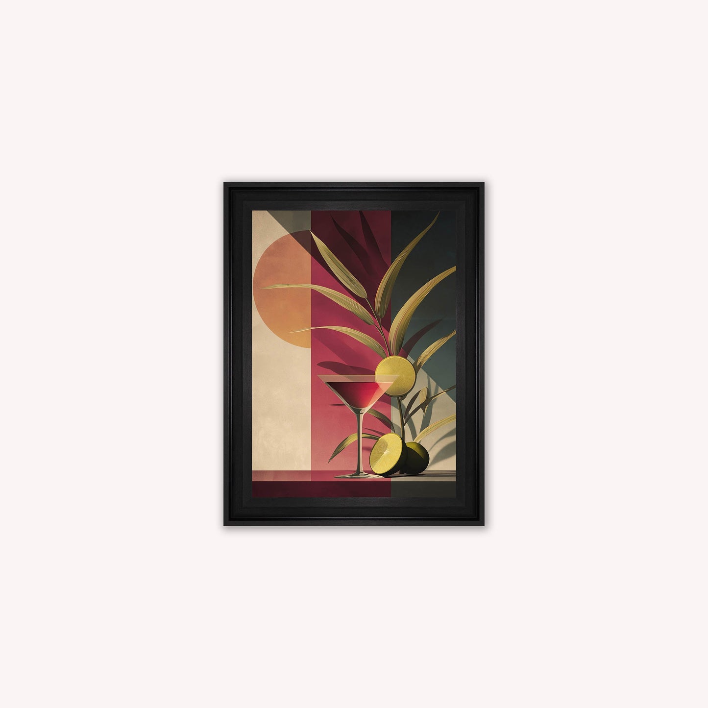 Moody Cosmopolitan Cocktail Framed Wall Art