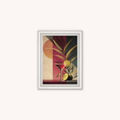 Moody Cosmopolitan Cocktail Framed Wall Art