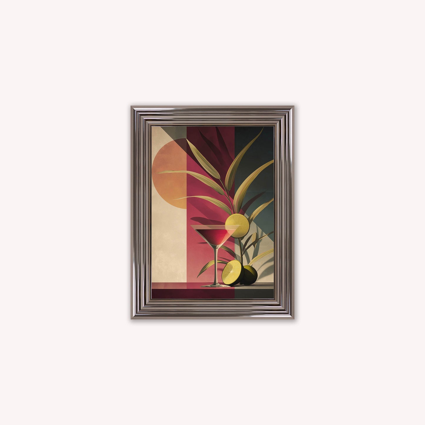 Moody Cosmopolitan Cocktail Framed Wall Art