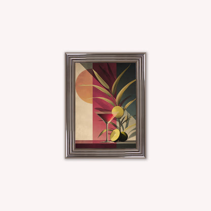 Moody Cosmopolitan Cocktail Framed Wall Art