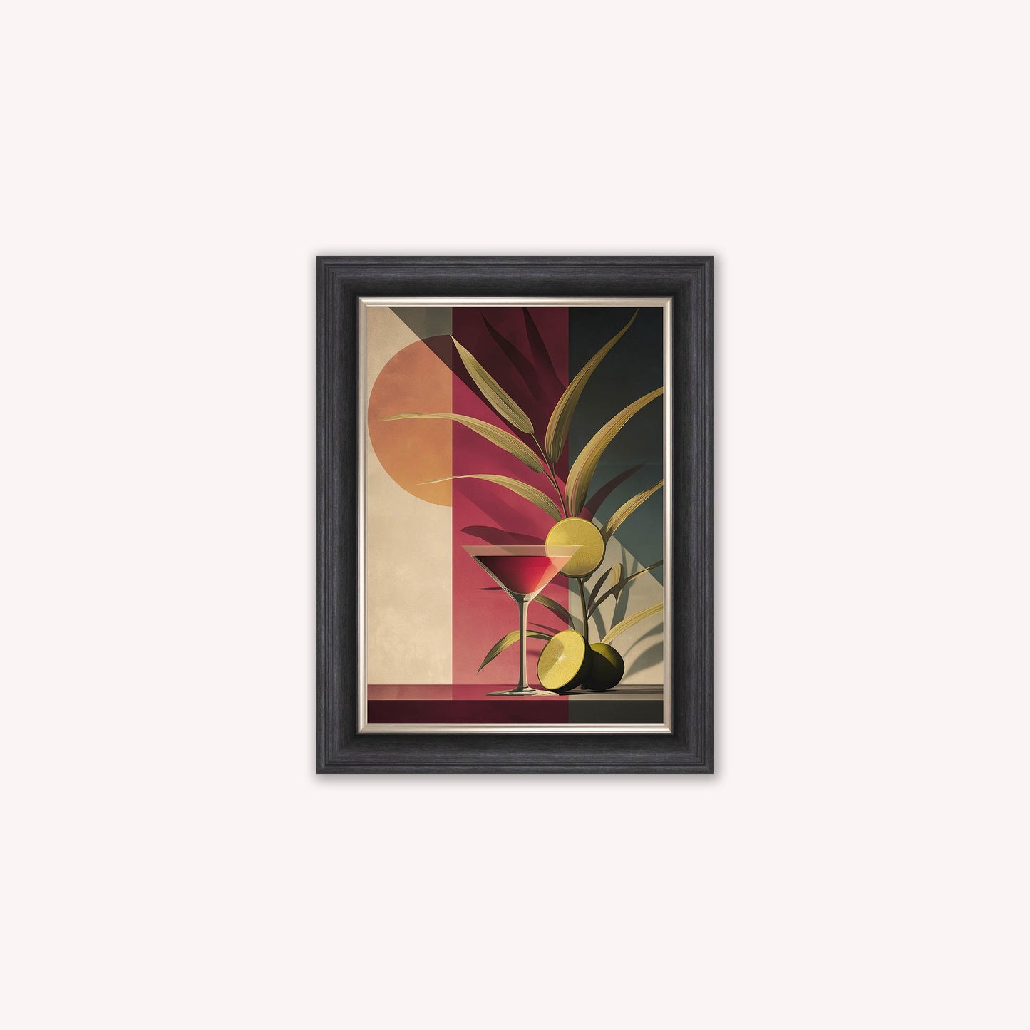 Moody Cosmopolitan Cocktail Framed Wall Art