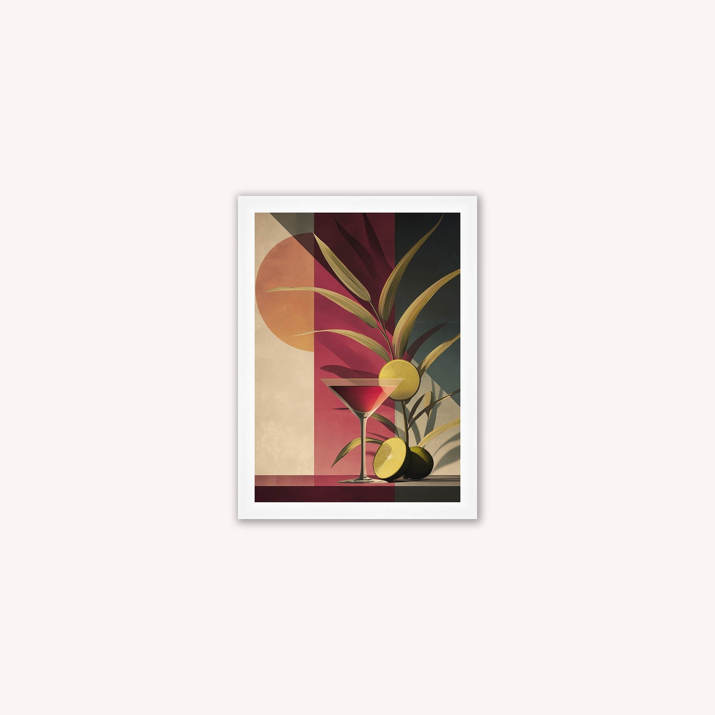Moody Cosmopolitan Cocktail Framed Wall Art