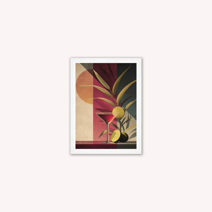 Moody Cosmopolitan Cocktail Framed Wall Art