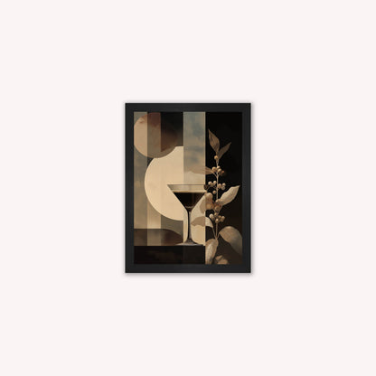 Moody Espresso Martini Cocktail Framed Wall Art