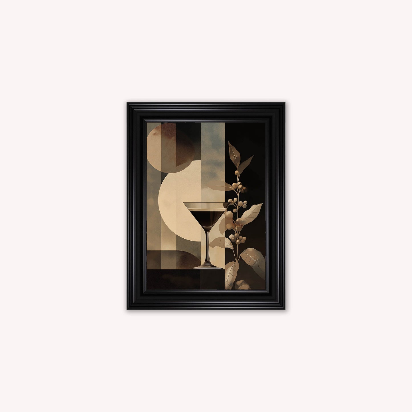 Moody Espresso Martini Cocktail Framed Wall Art