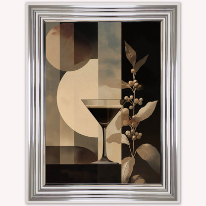 Moody Espresso Martini Cocktail Framed Wall Art