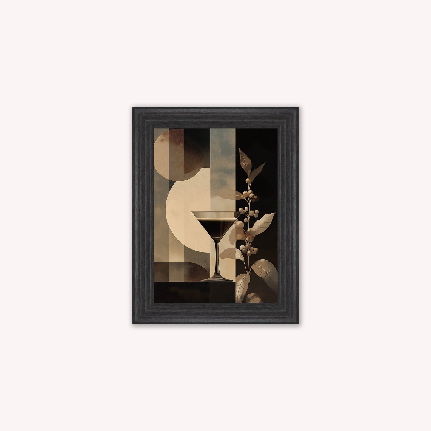 Moody Espresso Martini Cocktail Framed Wall Art