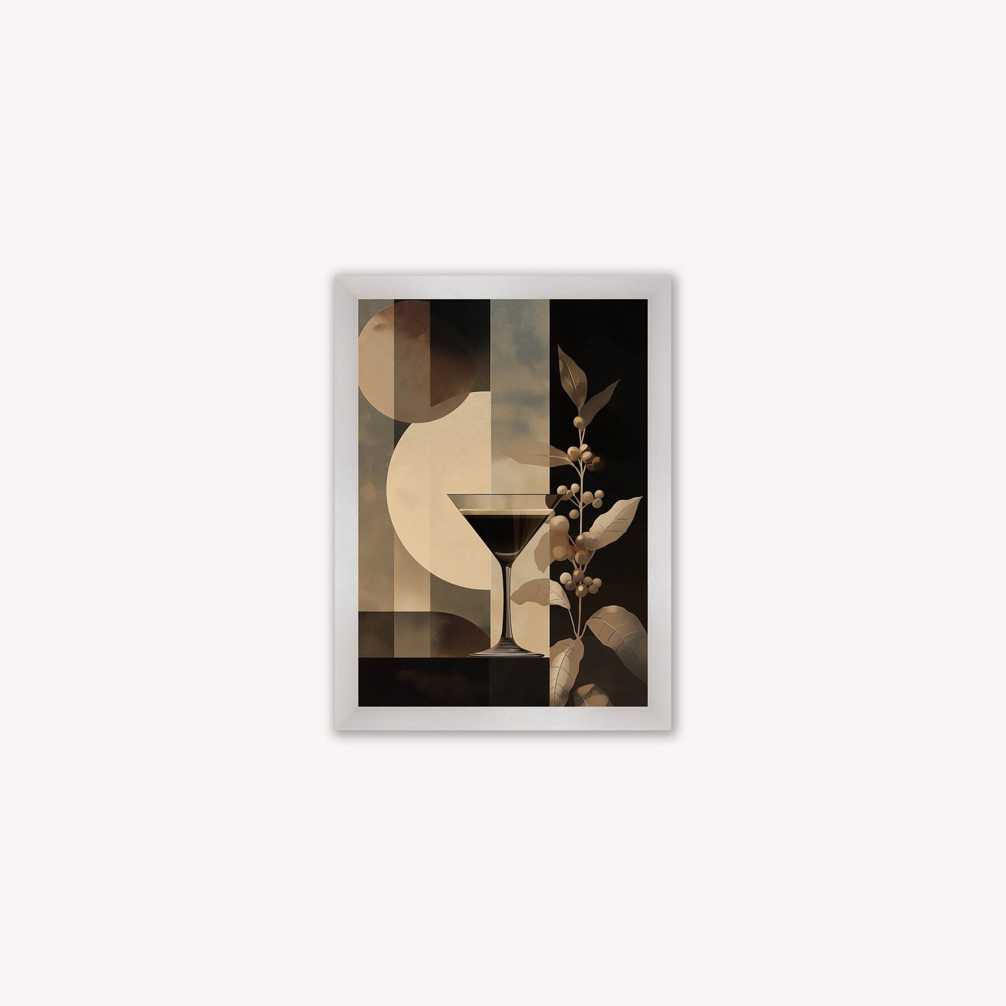Moody Espresso Martini Cocktail Framed Wall Art