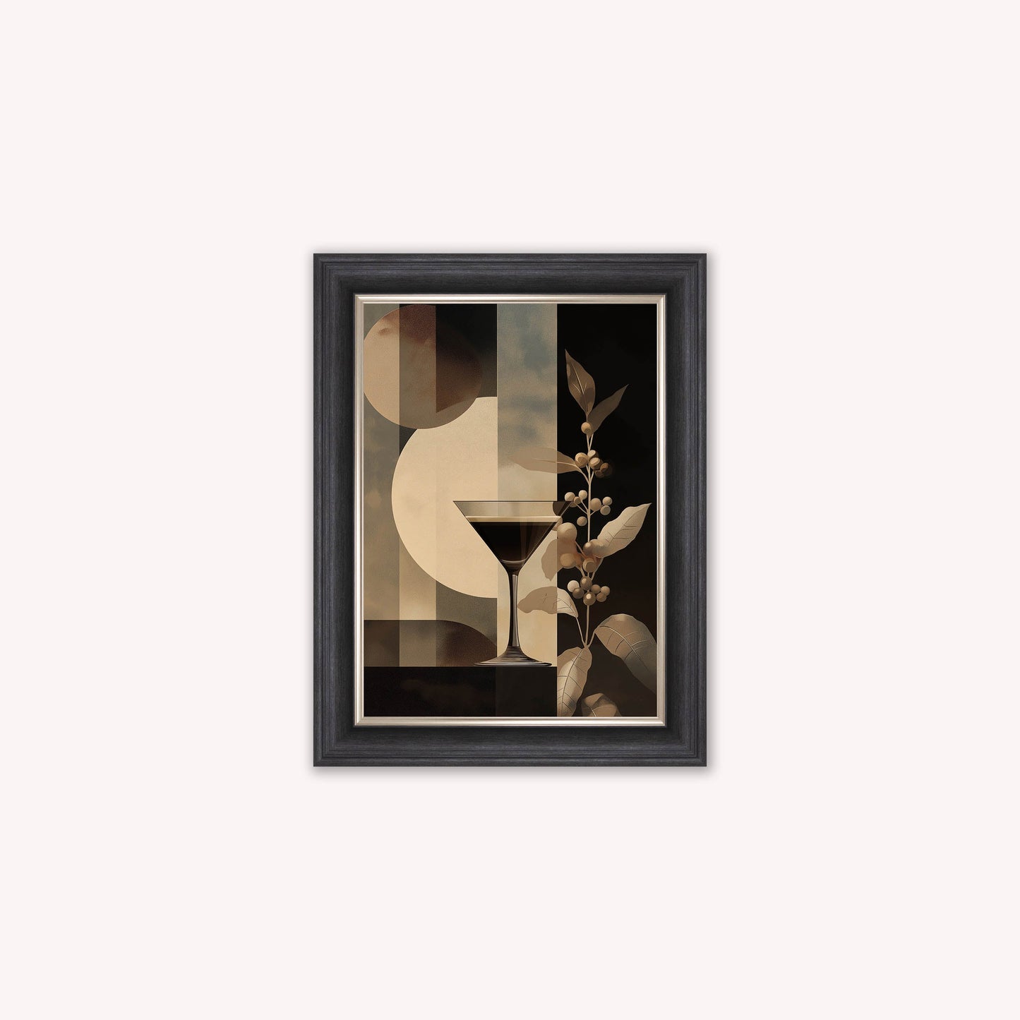 Moody Espresso Martini Cocktail Framed Wall Art