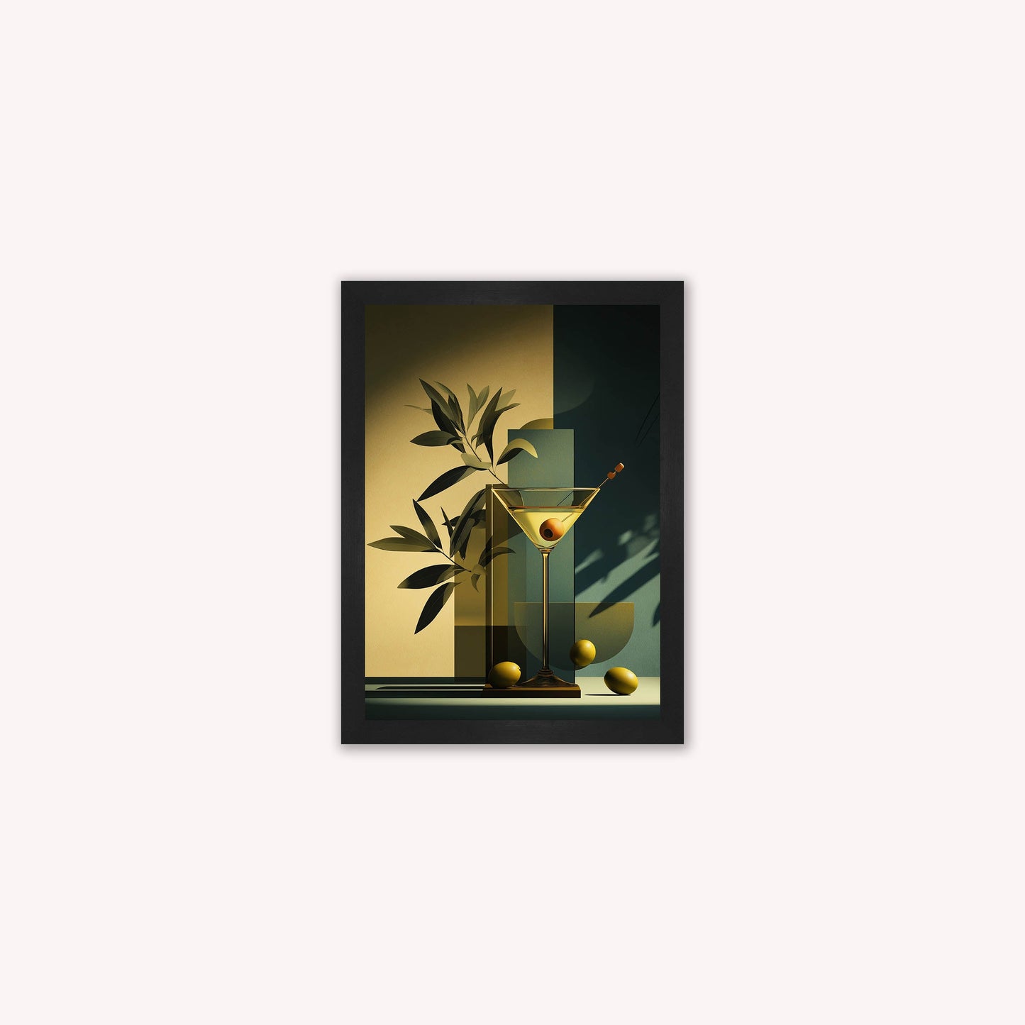 Moody Martini Cocktail Framed Wall Art