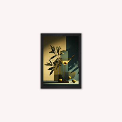 Moody Martini Cocktail Framed Wall Art