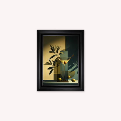 Moody Martini Cocktail Framed Wall Art