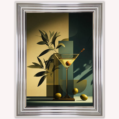 Moody Martini Cocktail Framed Wall Art