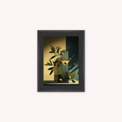 Moody Martini Cocktail Framed Wall Art