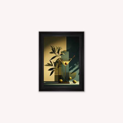 Moody Martini Cocktail Framed Wall Art