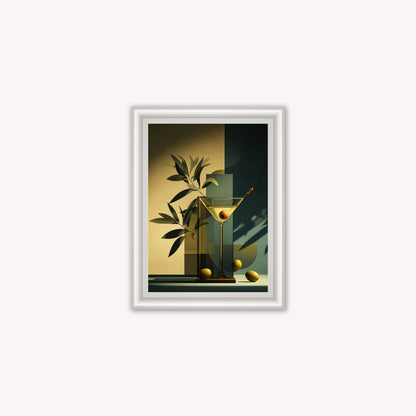 Moody Martini Cocktail Framed Wall Art