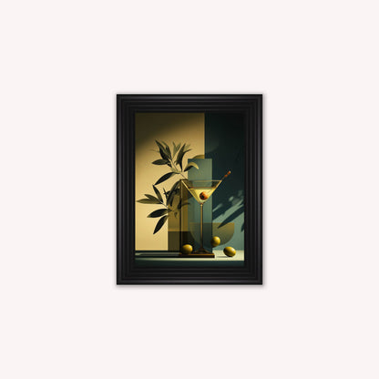 Moody Martini Cocktail Framed Wall Art