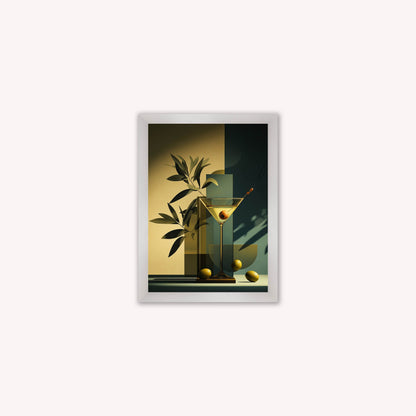 Moody Martini Cocktail Framed Wall Art