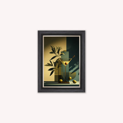 Moody Martini Cocktail Framed Wall Art