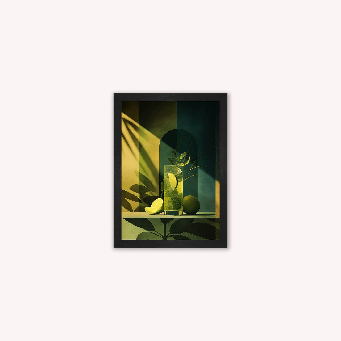Moody Mojito Cocktail Framed Wall Art