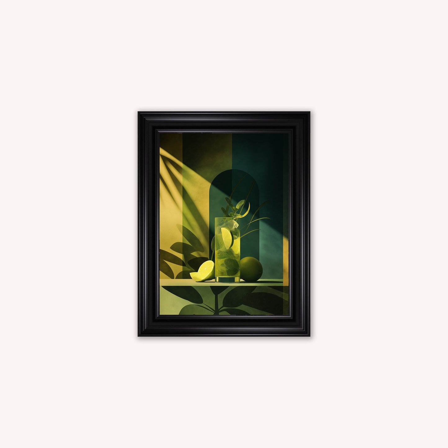 Moody Mojito Cocktail Framed Wall Art